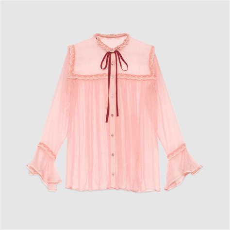 gucci pink women's linen top|Gucci tops for women.